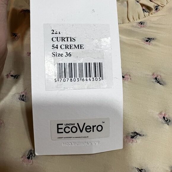 Munthe Curtis Dress Cream Floral Midi Ruffle NWT Sz 0 / XS - Picture 9 of 16